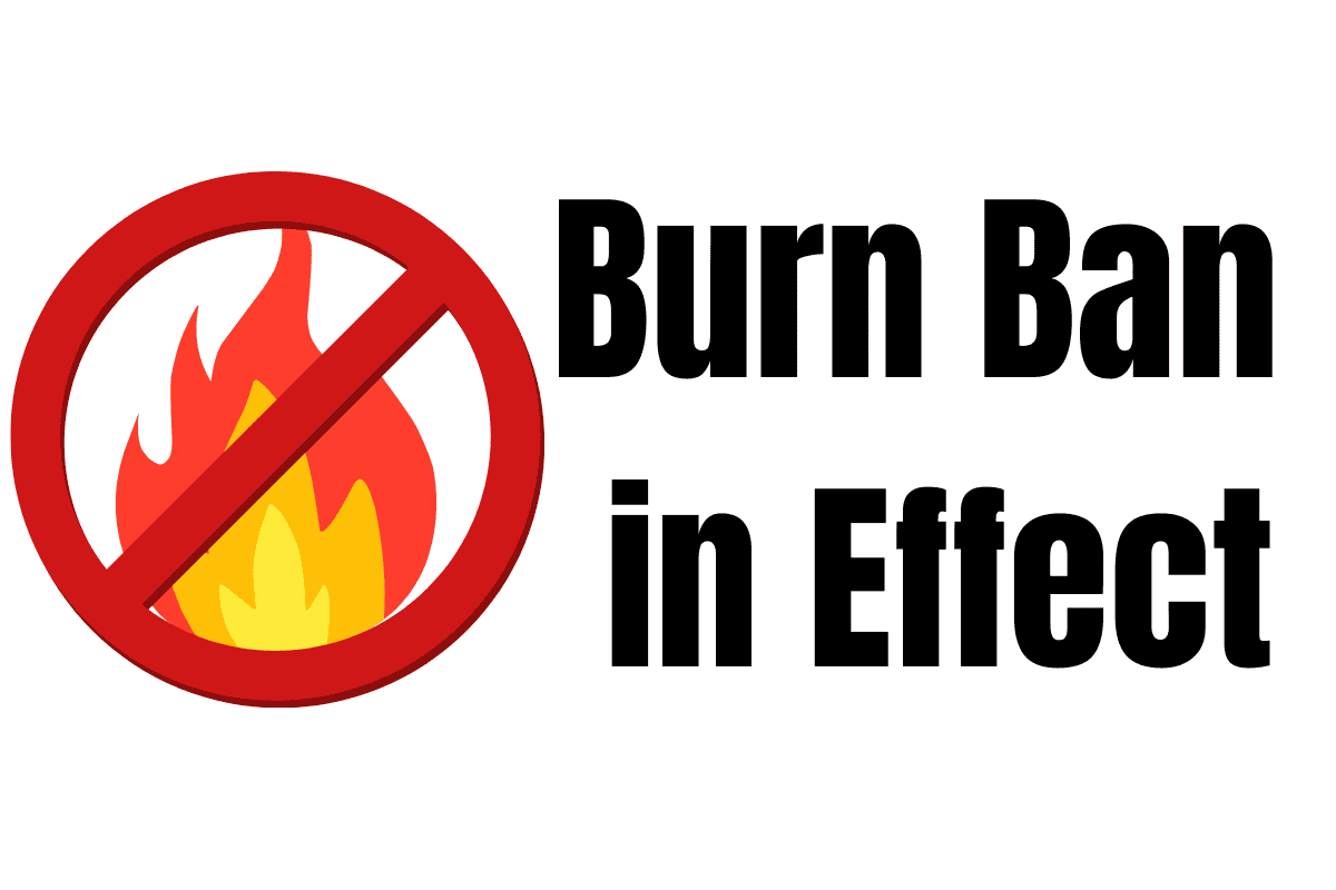 Image of a sign announcing a burn ban.