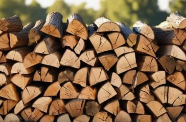 Image of stacked firewood for a blog post on how to stack firewood.