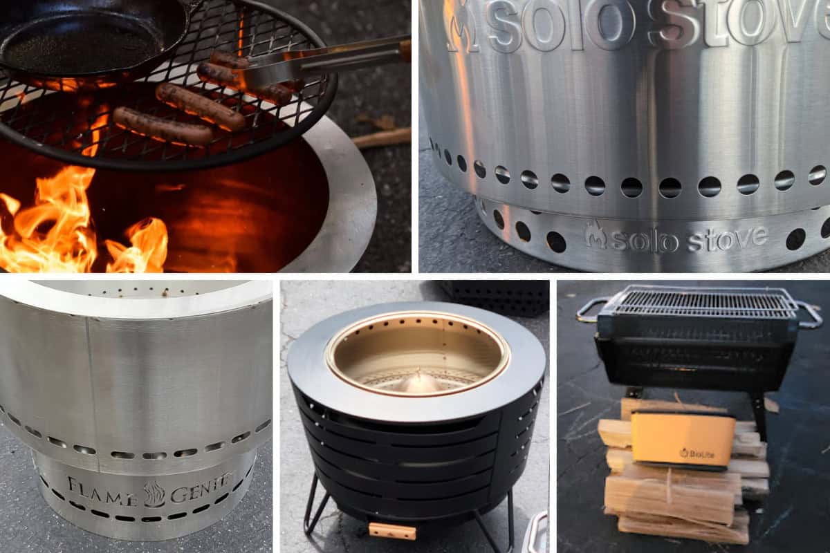 smokeless-fire-pit-advantages-comparison Image of various smokeless fire pit models from leaders in the fire pit market.