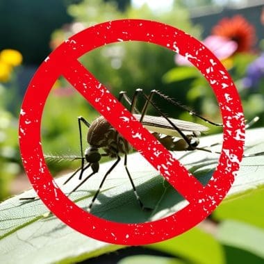 Image of a mosquito on a leaf for a blog post answering the question, "do fire pits repel mosquitoes?"