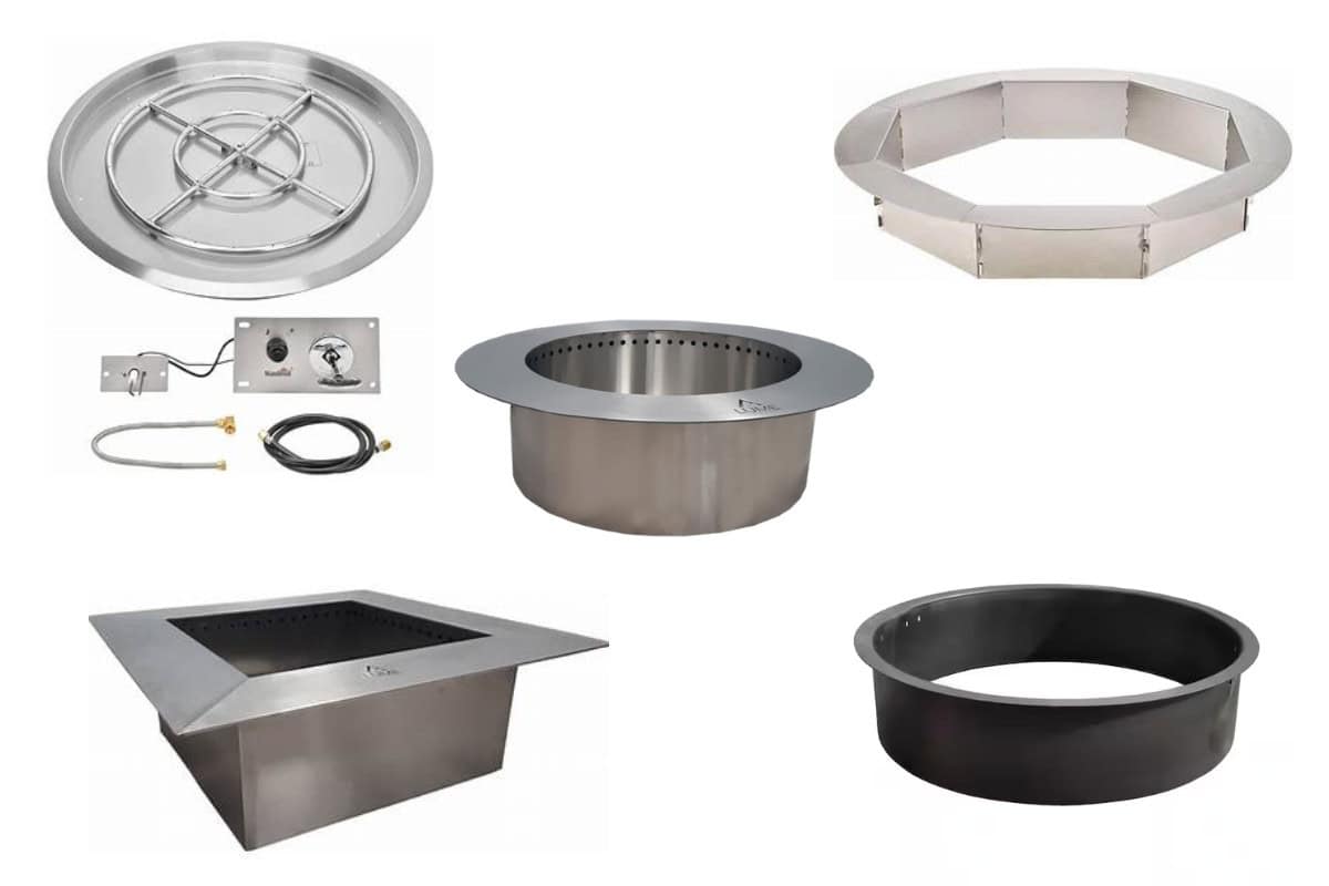 fire-pit-insert-buyers-guide-options Image of several fire pit insert options.