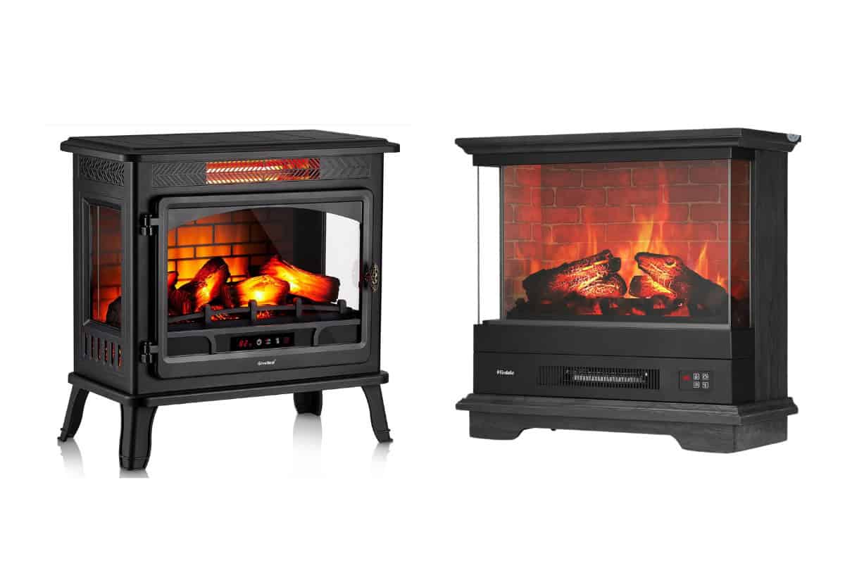 Image of two portable electric fireplaces.