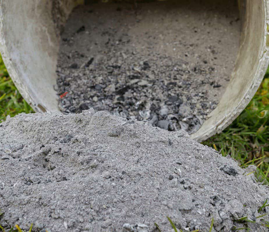 Image of a spilled bucket of fire pit ash