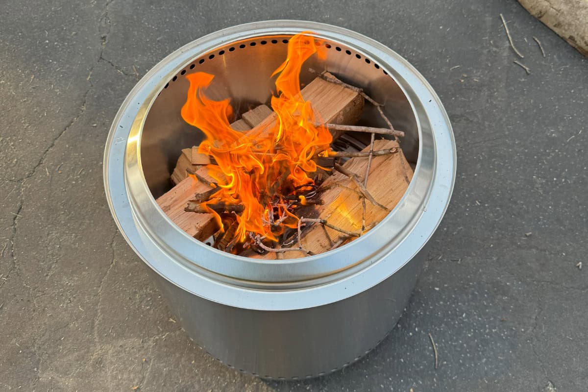Image of a fire in a new Solo Stove Bonfire.