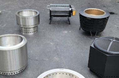 Image of a collection of fire pits for a blog post answering the question "what is a smokeless fire pit."