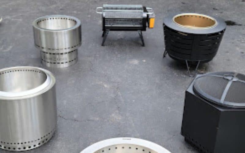 Image of a collection of fire pits for a blog post answering the question "what is a smokeless fire pit."