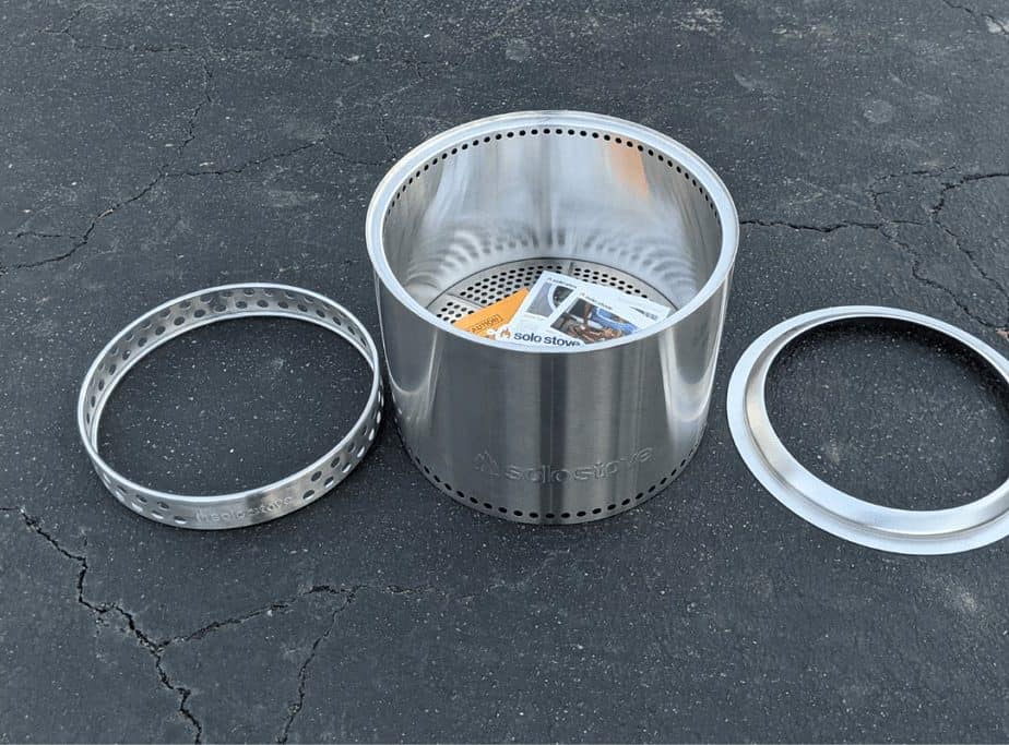 Image of a new solo stove bonfire and its parts