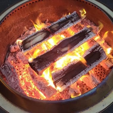 Image of a burning Solo Stove fire pit for a blog post covering Solo Stove discoloration.