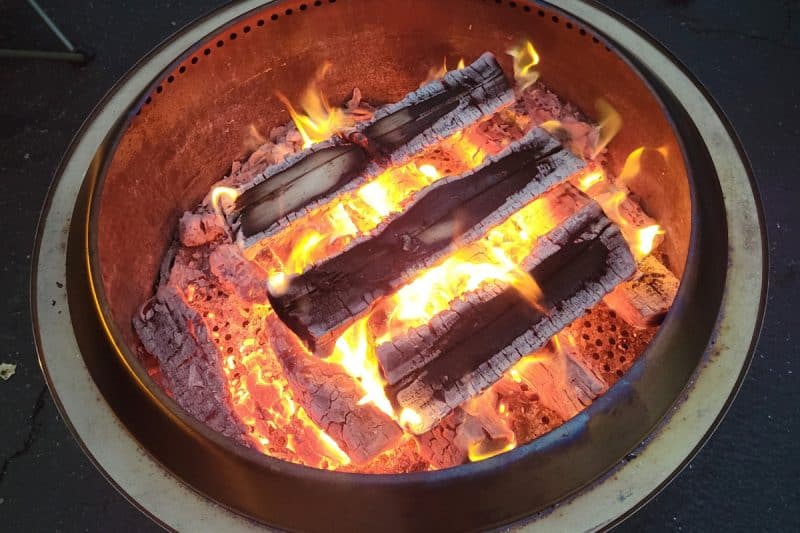 Image of a burning Solo Stove fire pit for a blog post covering Solo Stove discoloration.