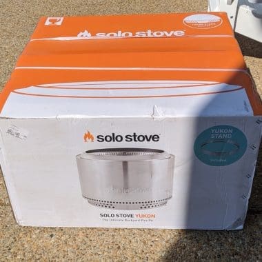 Image of a boxed Solo Stove Yukon for a blog post covering Solo Stove shipping questions.