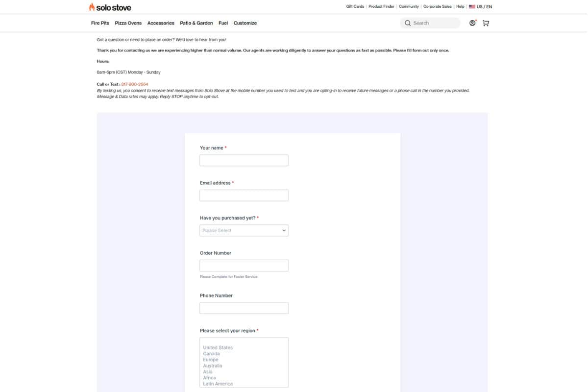 Dealing with Shipping Issues Image of Solo Stove's customer support webpage for a blog post covering Solo Stove shipping policies.