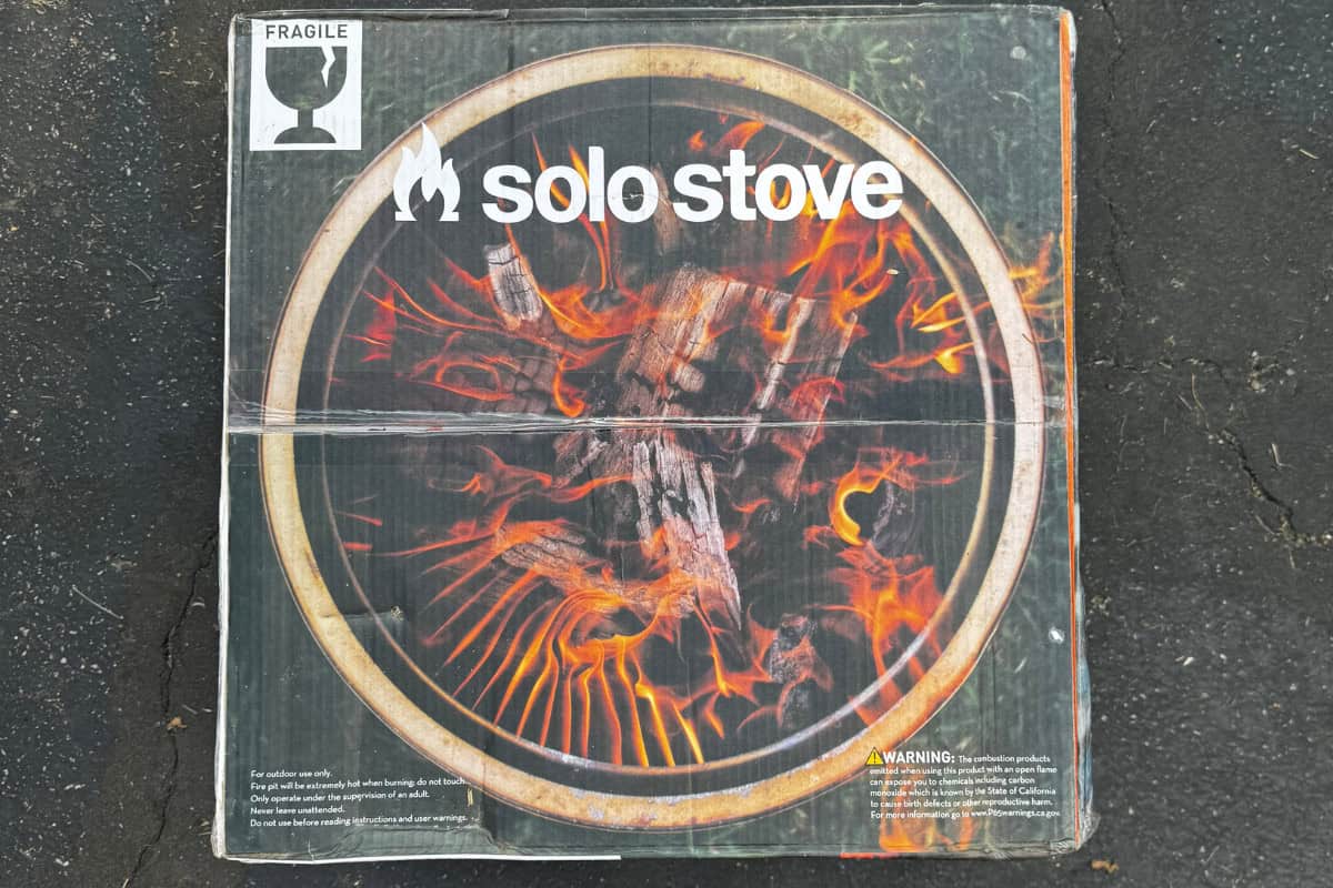 solo-stove-shipping-main Image of a recently delivered Solo Stove Bonfire for a blog post covering Solo Stove shipping policies.