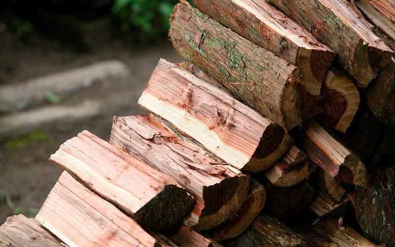 Image of a small stack of birch firewood for a firewood buyers guide.