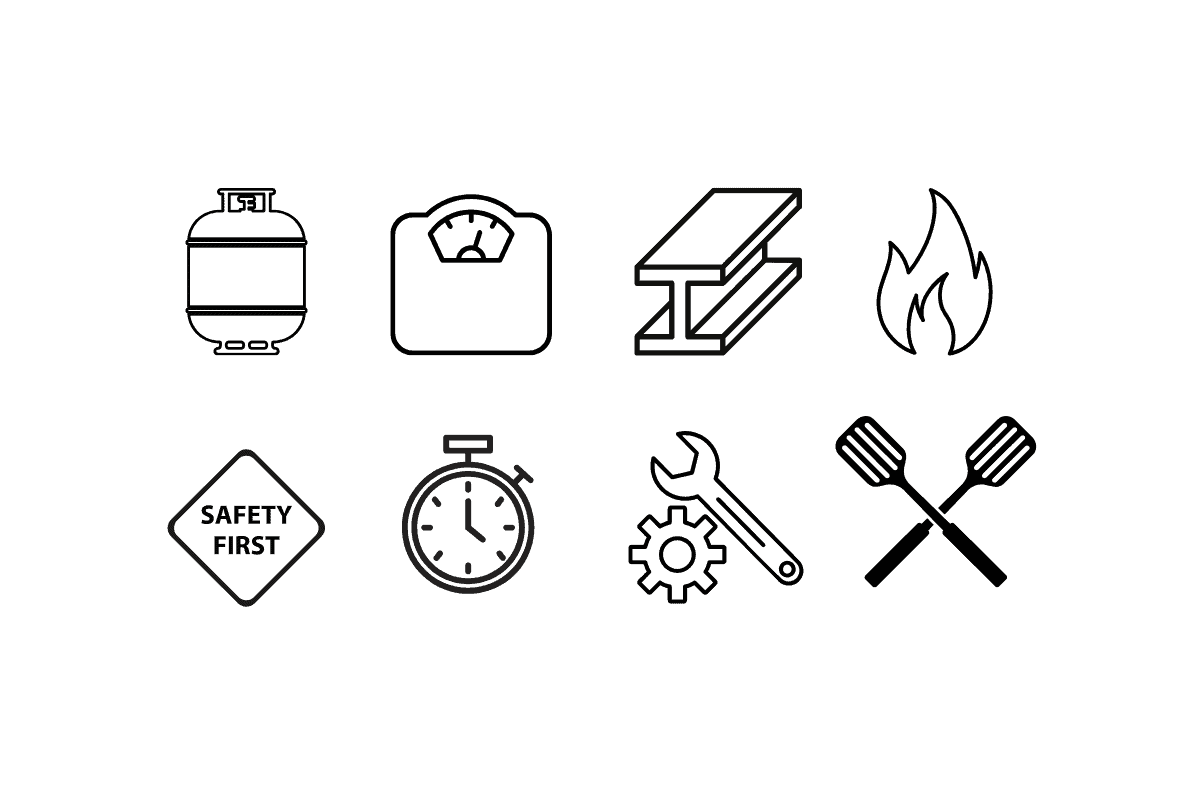 Portable outdoor heater with safety and ignition features for backyard heat, grilling, and outdoor cooking.